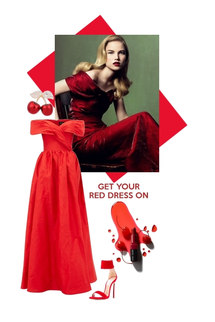 Get your red dress on- Modna kombinacija