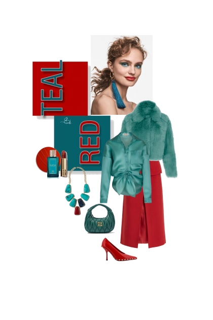 Teal and red