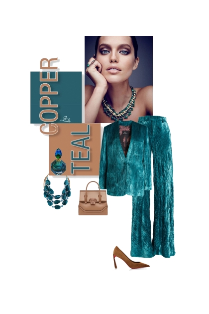 Teal and copper- コーディネート