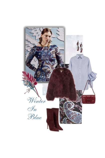 Winter in blue- combinação de moda