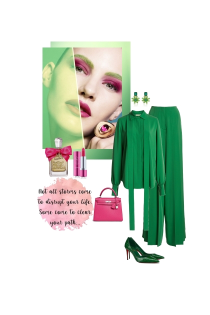 Green and pink- combinação de moda