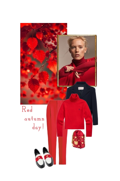 Red autumn day!- Combinazione di moda