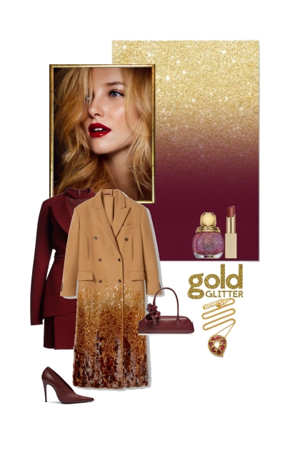 Gold glitter.- Fashion set