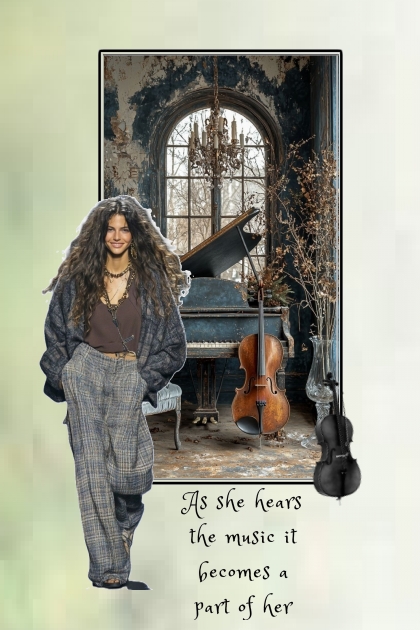 As she hears the music