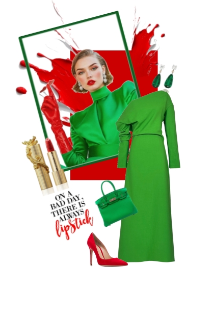 Red lipstick..- Modna kombinacija