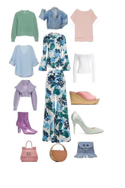 Капсула с брюками с цветочным принтом- Модное сочетание