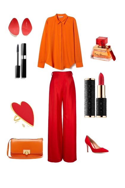 Оранжевый и красный- Combinaciónde moda