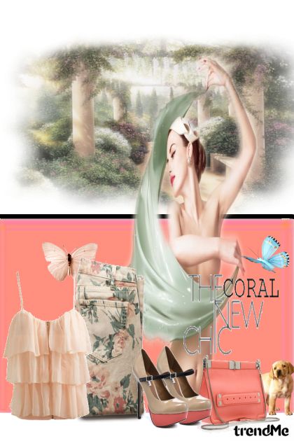The coral new chic- Combinazione di moda