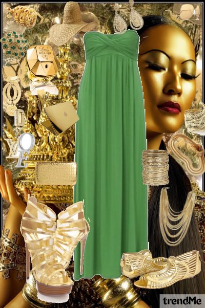 Green&Gold fantasy- Combinaciónde moda