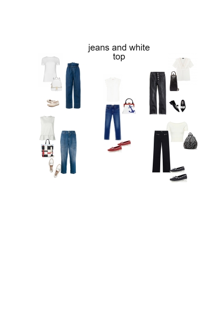 jeans and white top- Combinaciónde moda