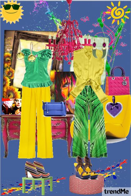 COLOR BLOCK IS FUNNY!- Fashion set