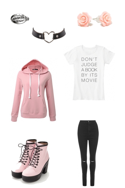 Pink Pastel Goth- combinação de moda