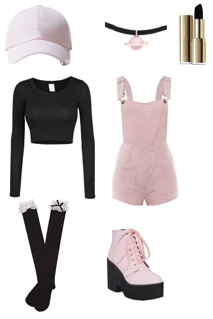 Pastel pink goth 2- combinação de moda