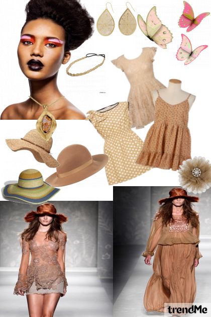 beige and tan- Fashion set