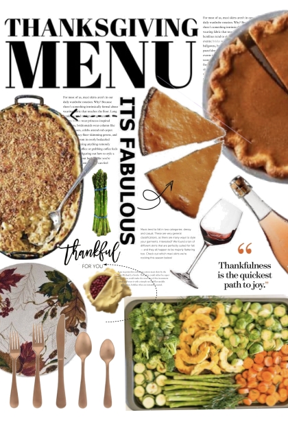 Thanksgiving menu IDEAS