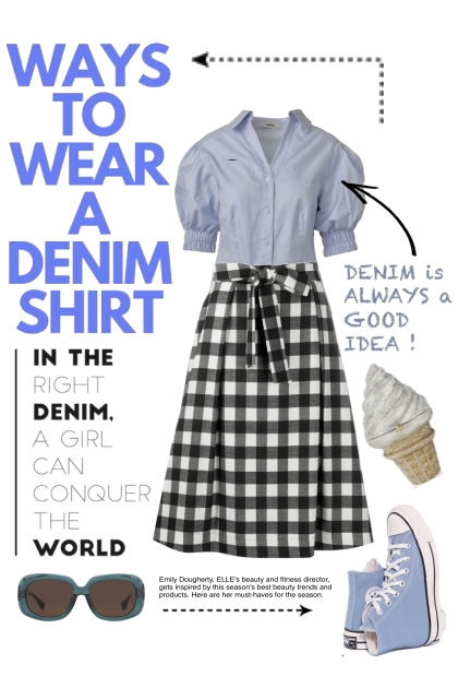 Ways to wear a denim shirt- Modna kombinacija