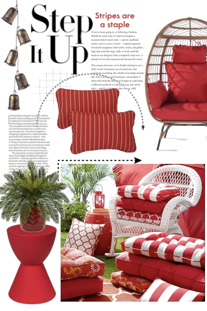 Red   stripes- Combinazione di moda