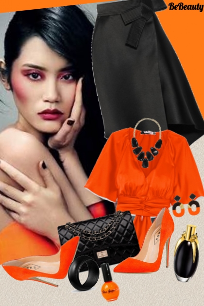 nr 142 - Black & orange- Combinaciónde moda