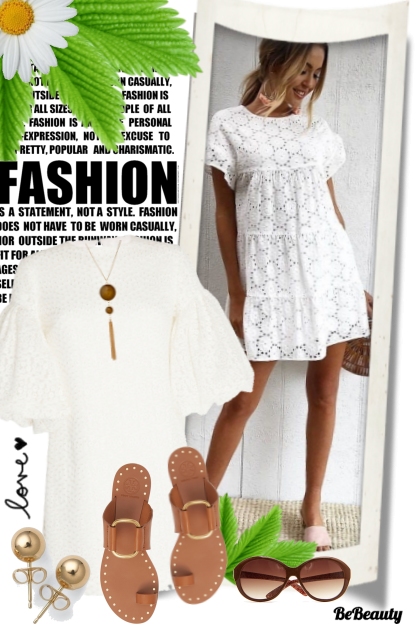 nr 169 - White Dress- Combinaciónde moda