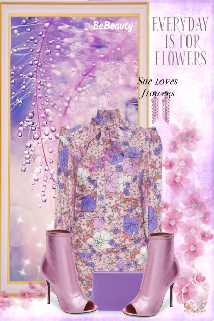 nr 489 - Floral Dress- Combinazione di moda