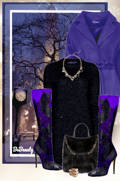 nr 671 - Purple and black- Fashion set