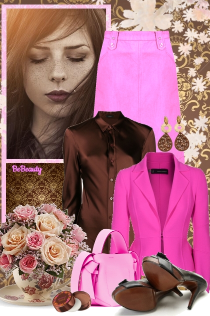 nr 886 - Pink and brown- Combinaciónde moda