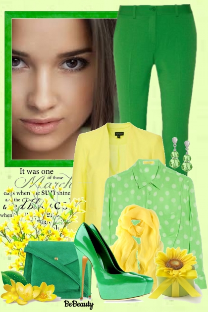 nr 992 - Spring colors: yellow & green- Modna kombinacija