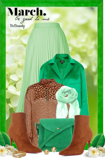 nr 1034 - Green & brown- Modekombination