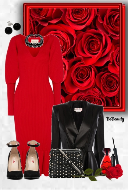 nr 1283 - Red & black- Combinazione di moda