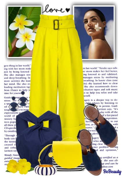 nr 1336 - Navy & yellow- Combinaciónde moda