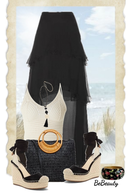 nr 1646 - Black maxi skirt- Fashion set