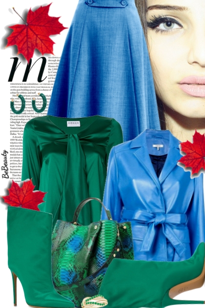 nr 1965 - Emerald green & blue- Fashion set