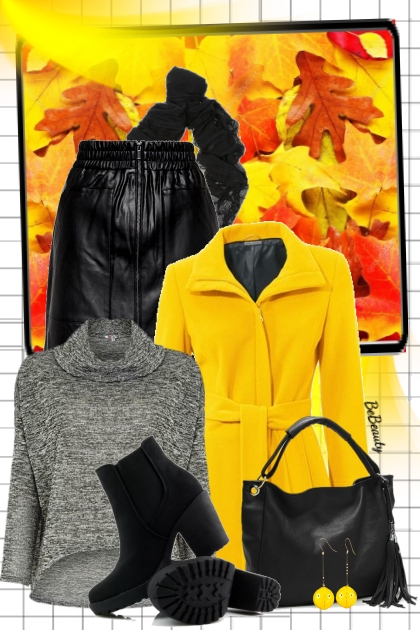 nr 1996 - Yellow coat- Модное сочетание