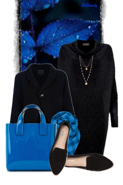 nr 2043 - Royal blue & black- Combinazione di moda