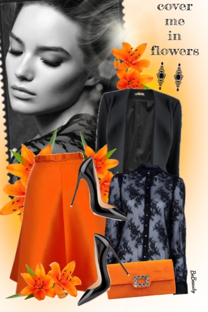 nr 2108 - Black & orange- Combinazione di moda