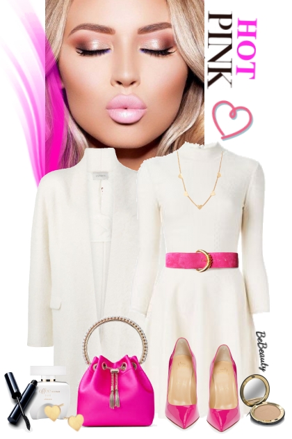 nr 2477 - White & hot pink- Fashion set