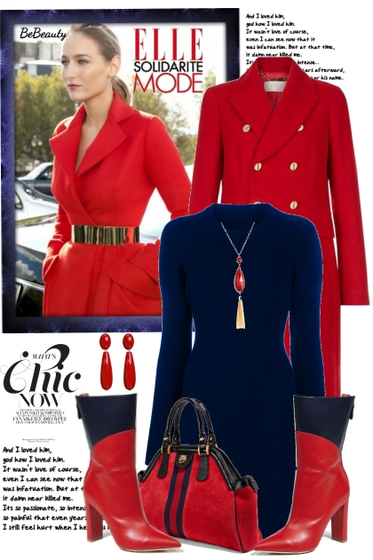 nr 2545 - Navy & red- Fashion set