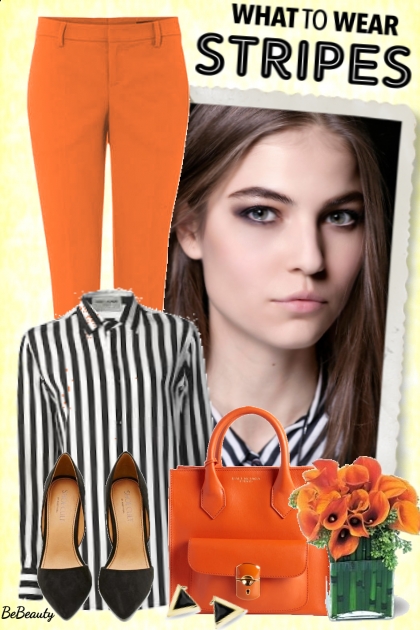 nr 2573 - Striped shirt- Combinazione di moda