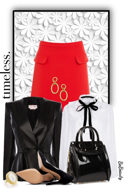 nr 2591 - White-black-red- Combinazione di moda