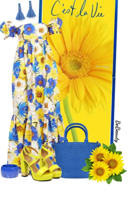 nr 2731 - Floral dress- Modna kombinacija