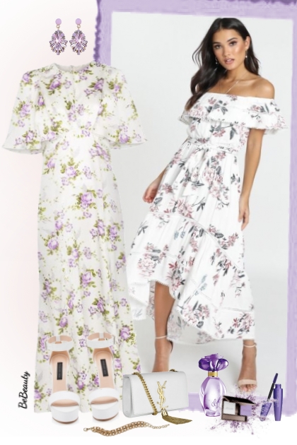 nr 2927 - Floral dress- Combinazione di moda
