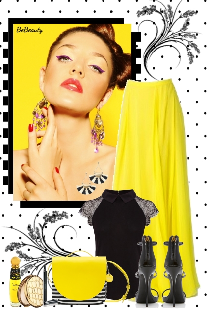 nr 3084 - Yellow & black- Модное сочетание