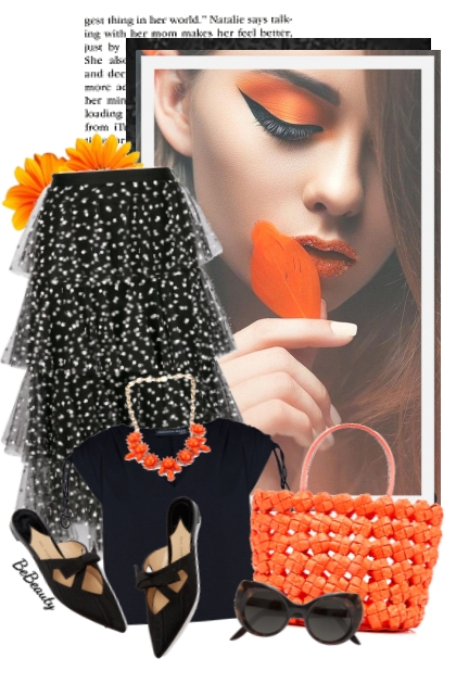 nr 3163 - Black & orange- Модное сочетание