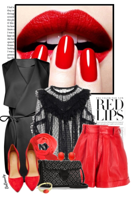 nr 3192 - Red & black- Combinaciónde moda