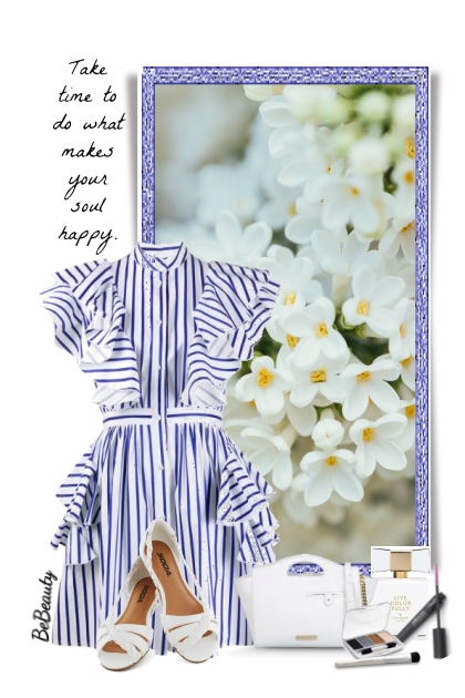 nr 3199 - Striped dress- Combinazione di moda