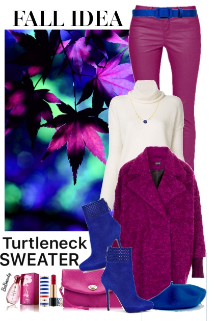 nr 3594 - Turtleneck sweater- combinação de moda
