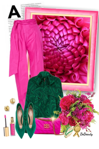 nr 3612 - Malachite green & hot pink- Combinaciónde moda