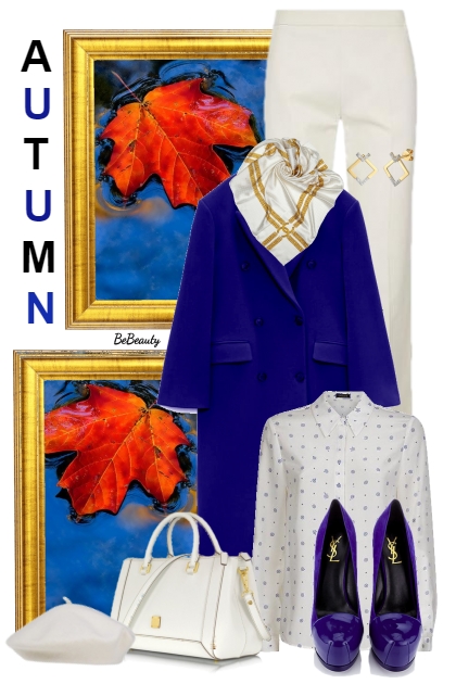 nr 3614 - Cobalt blue & white- Combinazione di moda