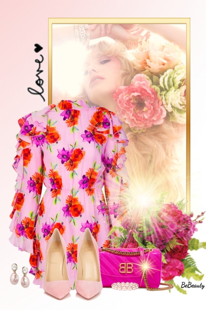 nr 3733 - Floral dress- Combinaciónde moda