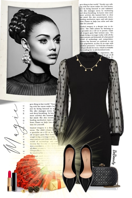 nr 3823 - Lady in black- combinação de moda
